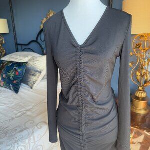 Stretchy Long Sleeved Black Dress